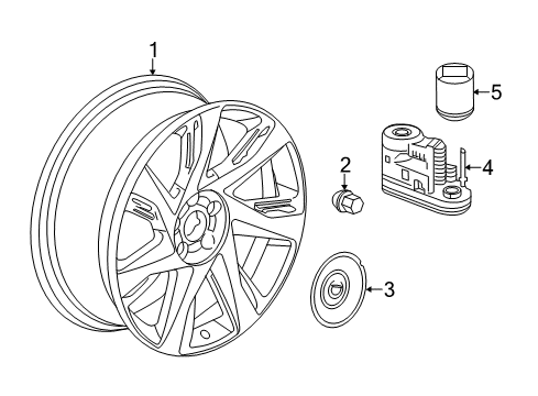 2015 Cadillac ELR Wheels Center Cap Diagram for 23317422