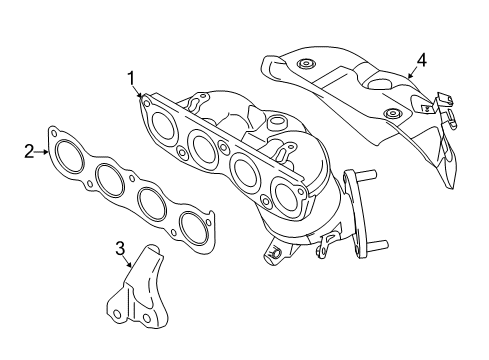 2018 Kia Forte Exhaust Manifold Manifold Catalytic A Diagram for 285102EFM0