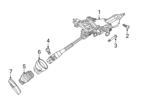 2012 Ford Focus Steering Column & Wheel, Steering Gear & Linkage Column Assembly Diagram for BV6Z3C529B