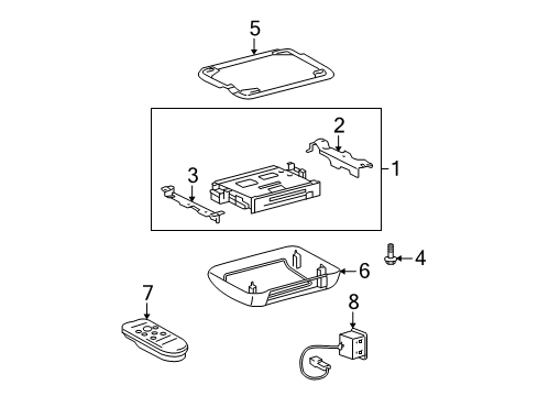 2010 Toyota Highlander Entertainment System Components Display Unit Bolt Diagram for 9008010181
