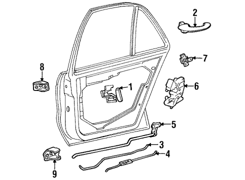 1996 Buick LeSabre Hardware Module Asm-Rear Side Door Locking System Diagram for 16630994