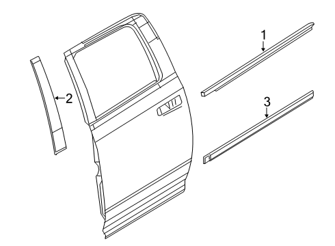 2022 Ram 2500 Exterior Trim - Rear Door Rear Door Diagram for 6QE31SZ0AB