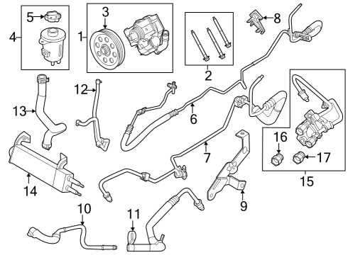 P/S Pump & Hoses HOSE ASY Diagram for PC3Z3A717B