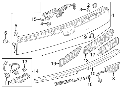 Exterior Trim - Lift Gate Rear Camera Diagram for 84905646