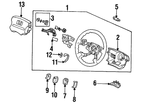 1994 Honda Accord Steering Column, Steering Wheel & Trim Cover, Body (Black) Diagram for 78518SM5A81ZA