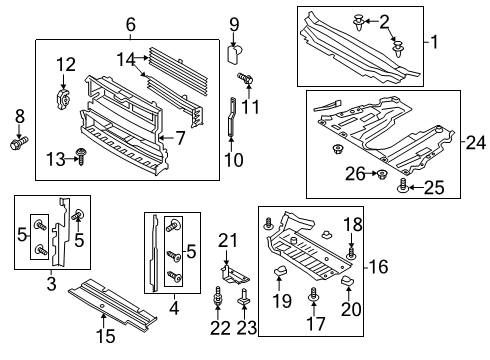 2019 Ford Fusion Splash Shields Under Cover Diagram for DG9Z6P013E