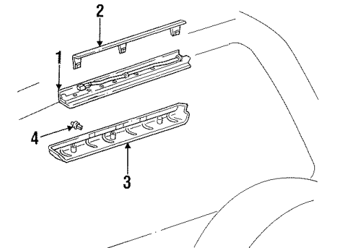 1997 Lexus LX450 High Mount Lamps Lamp Assy, Center Stop Diagram for 8157060011