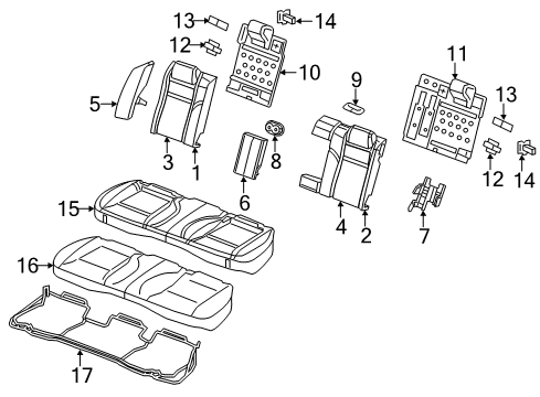 2015 Chrysler 300 Rear Seat Components Strap-Assist Diagram for 1YG20DX9AA
