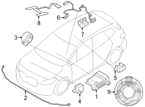 Air Bag Components SENSOR DOOR Diagram for 65779496820