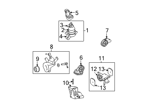 2005 Hyundai Santa Fe Engine & Trans Mounting Insulator-Transmission Mounting Diagram for 2183226800