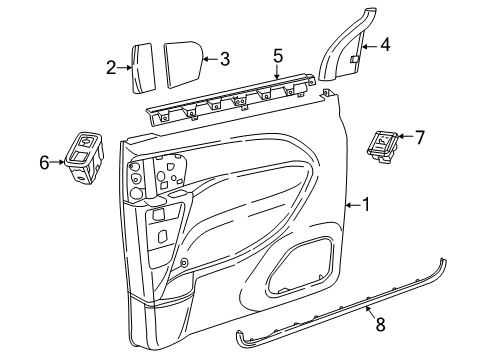 2020 Chrysler Pacifica Rear Door Molding-Sliding Door Diagram for 7AD94DX9AA