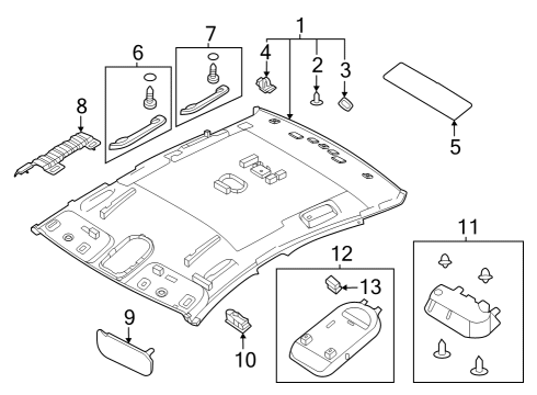 Interior Trim - Roof Nut-Flange Diagram for 1338508001