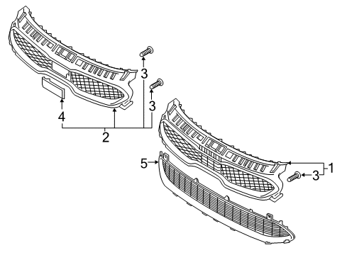 2019 Kia Stinger Grille & Components Cover Assembly-SCC Unit Diagram for 86354J5000