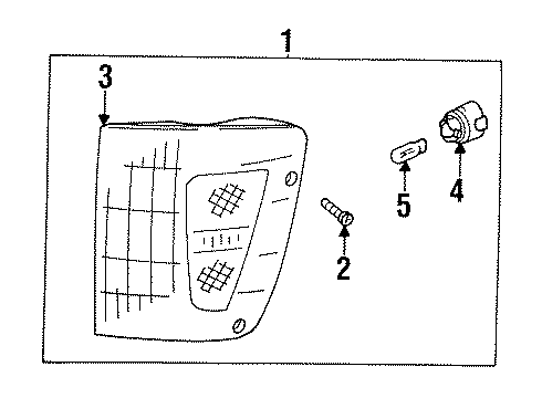 1996 Toyota T100 Park Lamps WEDGEBASE Socket Ass Diagram for 9007599079