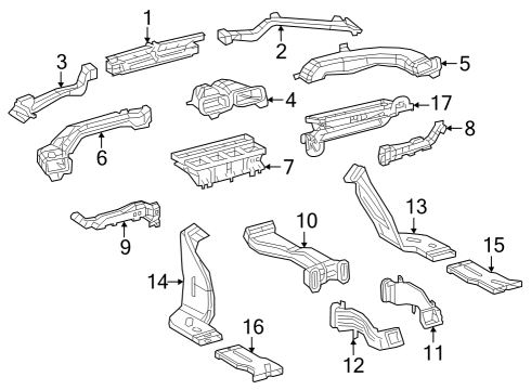 2020 Toyota Camry Ducts Outlet Duct Diagram for 5584406190