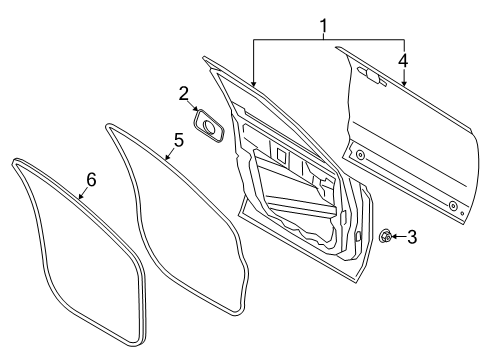 2020 Lincoln Corsair Front Door WEATHERSTRIP Diagram for LJ7Z7820530A