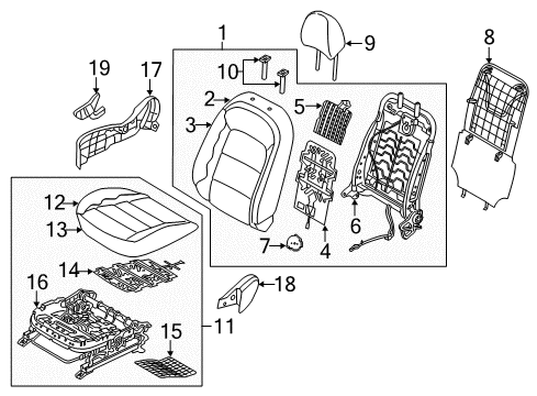 2017 Kia Forte5 Passenger Seat Components Track Assembly-Front Seat Diagram for 88600A7AA0