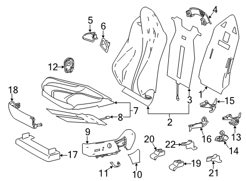 2017 Lexus GS450h Driver Seat Components Shield, Front Seat Cushion Diagram for 7186853020C0