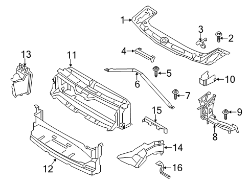 2013 BMW 335i xDrive Radiator Support Hex Bolt With Washer Diagram for 07147152728