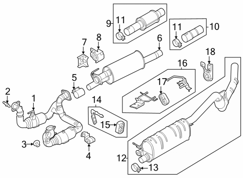 Exhaust Components Converter Support Bracket Diagram for LC3Z5E269A