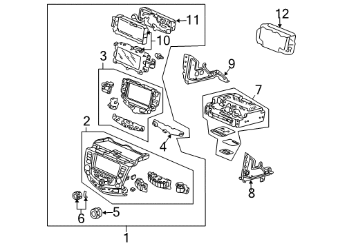 2006 Honda Accord Cluster & Switches, Instrument Panel Base Assy., Panel Power *NH482L* (UA BLACK METALLIC) Diagram for 39183SDRA44ZA