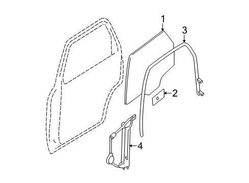 2012 Ford Escape Rear Door Run Channel Diagram for 8L8Z7825767AA