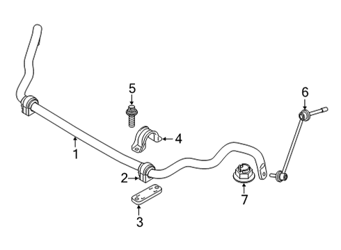 2021 BMW X5 Stabilizer Bar & Components - Front STABILIZER SUPPORT Diagram for 31356896389