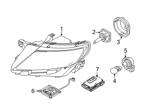 2015 Lincoln MKX Headlamps Protect Cap Diagram for BT4Z13N019A