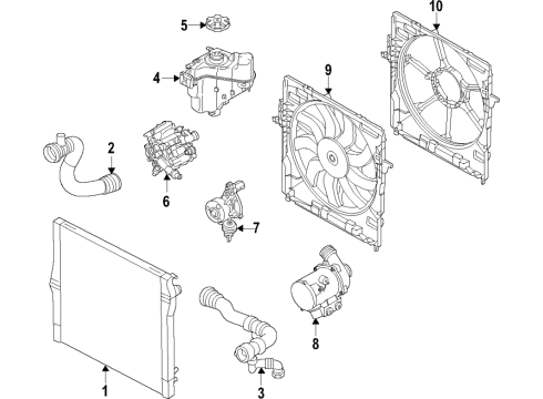 2019 BMW 330i xDrive Cooling System, Radiator, Water Pump, Cooling Fan Fan Housing Diagram for 17428625441
