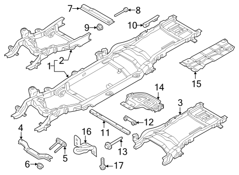 Frame & Components Tow Hook Mount Bolt Diagram for W717762S450B