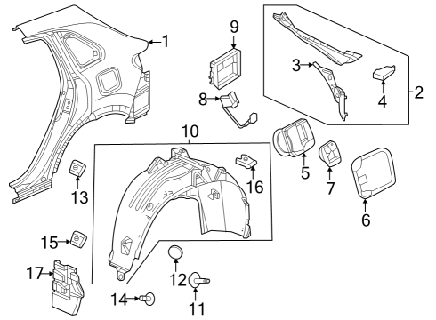 Quarter Panel & Components GROMMET, SCREW (5MM) Diagram for 90662TVAA01