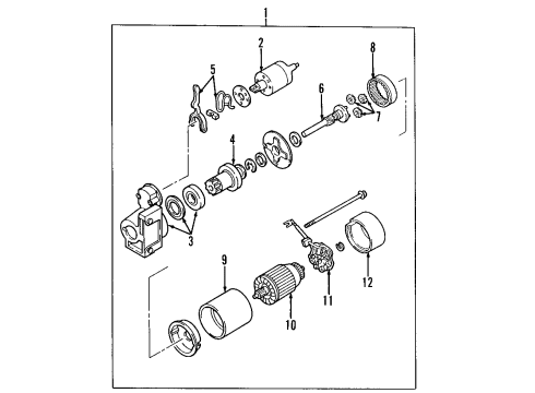 1997 Acura SLX Starter Starter (Reman) Diagram for 2912762340RM
