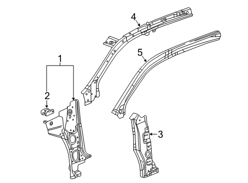 2016 Buick Envision Hinge Pillar Inner Hinge Pillar Bracket Diagram for 22990892