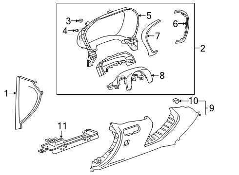 2020 Chevrolet Blazer Cluster & Switches, Instrument Panel Cluster Bezel Diagram for 84237081