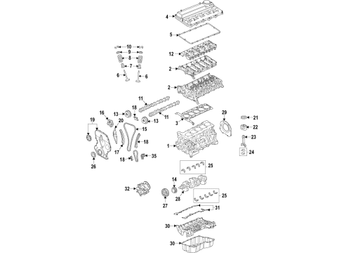 2019 Ford Transit-250 Engine Parts, Mounts, Cylinder Head & Valves, Camshaft & Timing, Variable Valve Timing, Oil Cooler, Oil Pan, Oil Pump, Crankshaft & Bearings, Pistons, Rings & Bearings Pulley Diagram for BB3Z6312A
