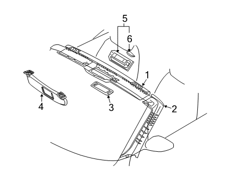 2003 BMW Z4 Interior Trim - Roof Covering Apron Right Diagram for 51437016668