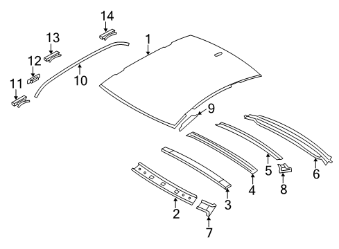 2010 BMW 760Li Roof & Trim Clamp Diagram for 51137232420