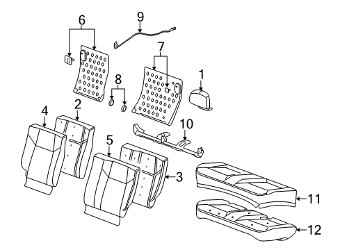 2005 Chevrolet Cobalt Rear Seat Components Pad-Rear Seat Cushion Diagram for 22731062