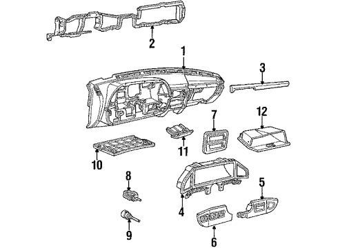1989 Ford Bronco Instrument Panel Wiper Switch Diagram for E7TZ17A553B