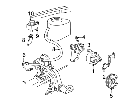 2002 Chrysler Voyager P/S Pump & Hoses, Steering Gear & Linkage Power Steering Pump Diagram for 4743969AC