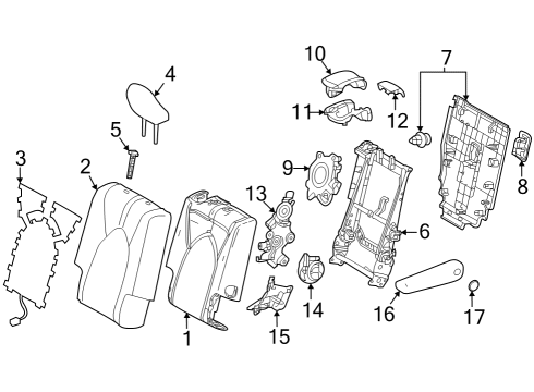 Second Row Seats Armrest Cap Diagram for 7284828030C3