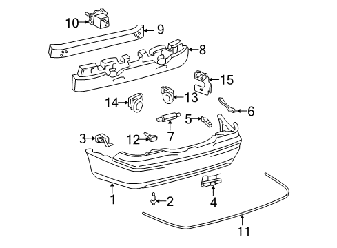 2001 Lexus LS430 Rear Bumper Bracket, Rear Bumper Side Mounting, RH Diagram for 5218550020