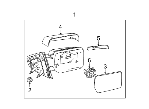 2011 Ford F-150 Mirrors Mirror Glass Diagram for BL3Z17K707A
