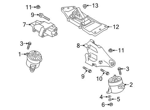2020 Genesis G70 Engine & Trans Mounting Engine Mounting Support Bracket Diagram for 21826J5300