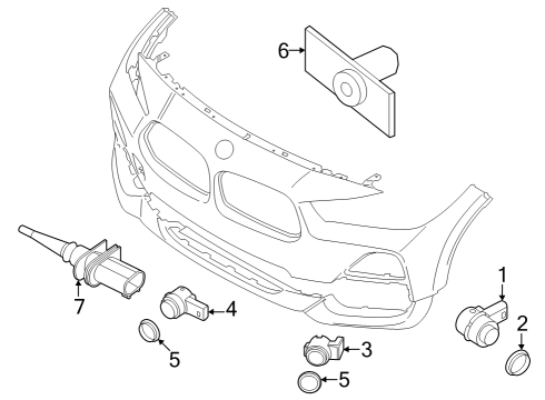 2021 BMW X2 Parking Aid ULTRASONIC SENSOR, GALVANIC Diagram for 66206838618