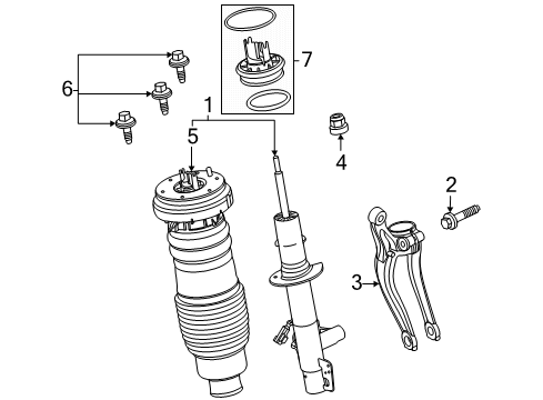 2020 Lincoln Aviator Struts & Components - Front Air Spring Diagram for LC5Z3C199J