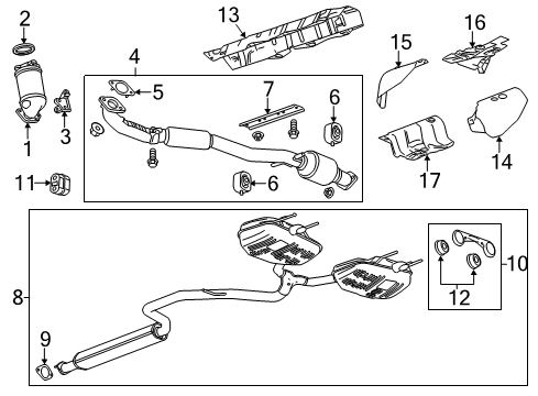 2013 Chevrolet Malibu Exhaust Components Front Pipe Diagram for 22935118