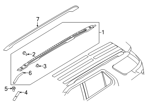 2017 Ford Police Interceptor Utility Roof Trim Front Cap Diagram for FB5Z7855182AA