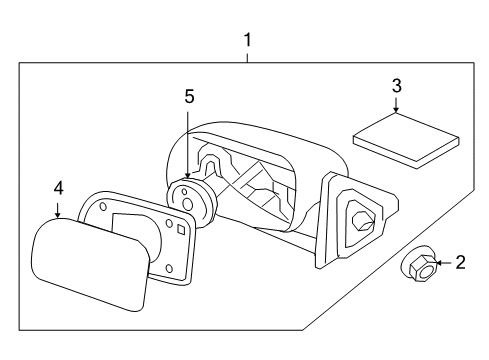 2010 Hyundai Santa Fe Outside Mirrors Mirror & Holder-Outside Rear, RH Diagram for 876210W000