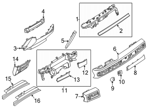 2021 Lincoln Nautilus Instrument Panel Components PANEL - INSTRUMENT Diagram for MA1Z58044D70MA